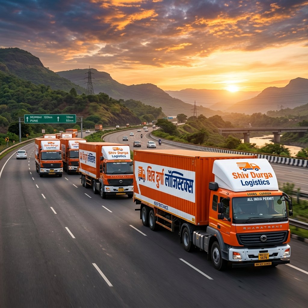 Shiv Durga Logistics Heavy Commercial Cargo Fleet on Indian Highway