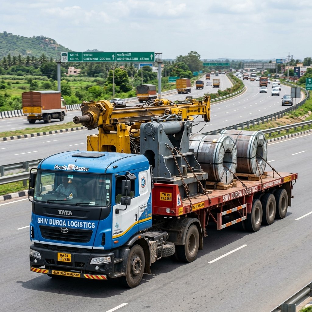 Shiv Durga Logistics Heavy Machinery Flatbed Open Trailer Transport
